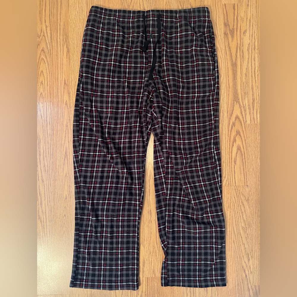 Fruit of the Loom Men’s Black and Gray Sleepwear Pants Size Large